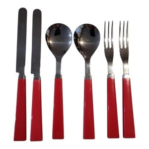 Paola Navone Como 2 Settings Red Handles Festive Colorful